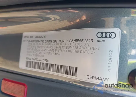 2018 Audi A4 2.0T Premium/2.0T Tech Premium from USA, damaged, VIN WAUENAF40JA083798